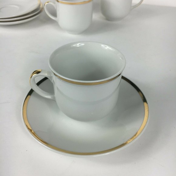 Set Of 4 Cups And Saucers Southington by Baum Fine China Jasmine in Box - Picture 5 of 8